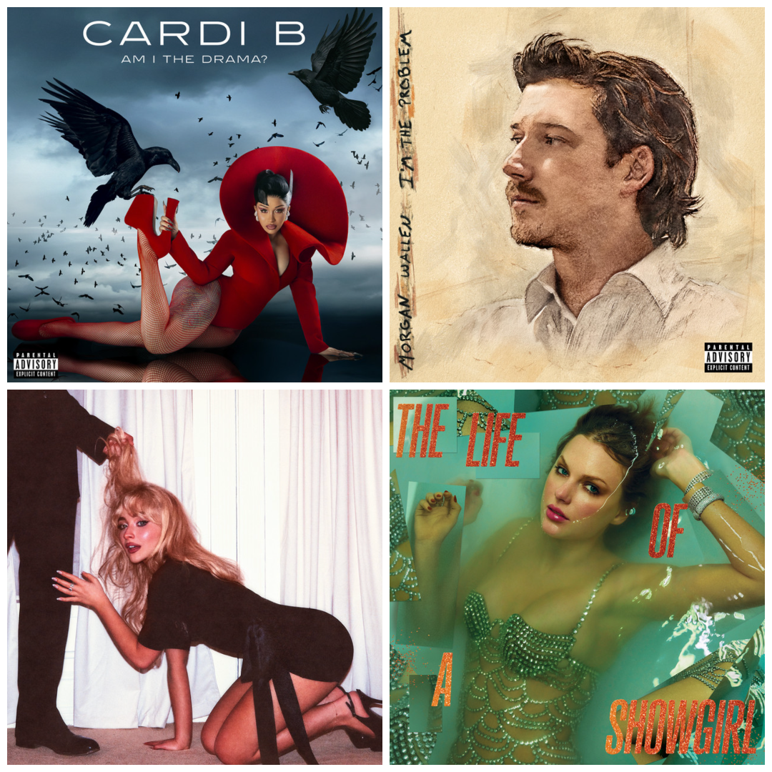Read more about the article Cardi B, Sabrina Carpenter, and Morgan Wallen Hold Strong as “The Life of A Showgirl” Reigns Supreme for Second Week
